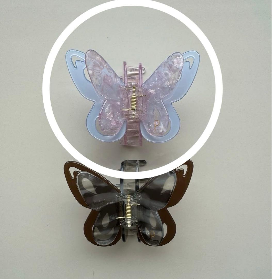 c*n様 POTETE butterfly clip pink✖️blue バタ
