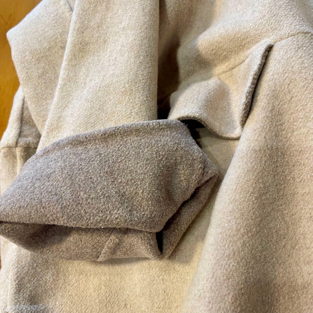 〜12/21 SHIPS any ノーカラーコート　フード　ジャケット ベージュ