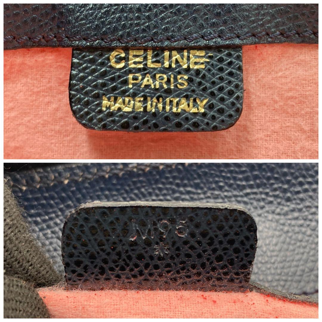 CELINE セリーヌ ハンドバッグ ネイビー レザー イタリア製