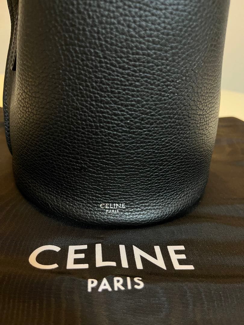 美品✨✨ セリーヌ　ナノレザー ビッグバケットバッグ サッチェルバッグ　ブラック