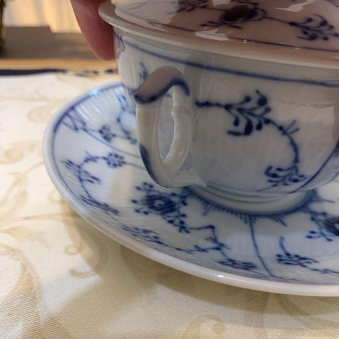 ロイヤルコペンハーゲン ブルーフルーテッド プレイン スープカップ＆ソーサー