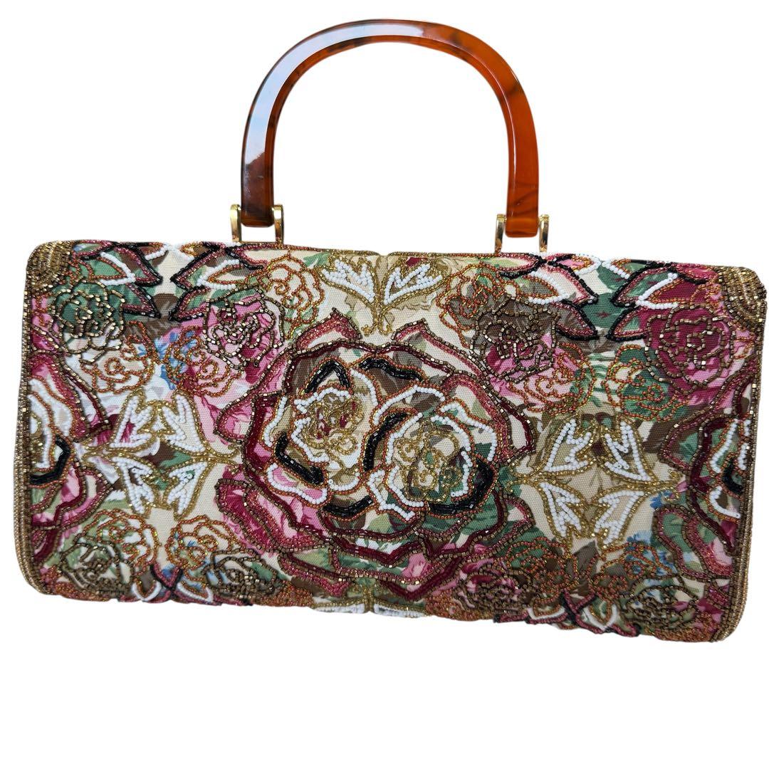 Lumy ルミー はしもと ビーズ バッグ ハンドバッグ クラッチ 皇室御用達