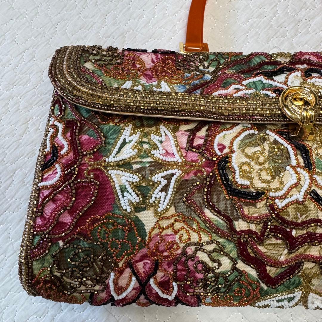 Lumy ルミー はしもと ビーズ バッグ ハンドバッグ クラッチ 皇室御用達