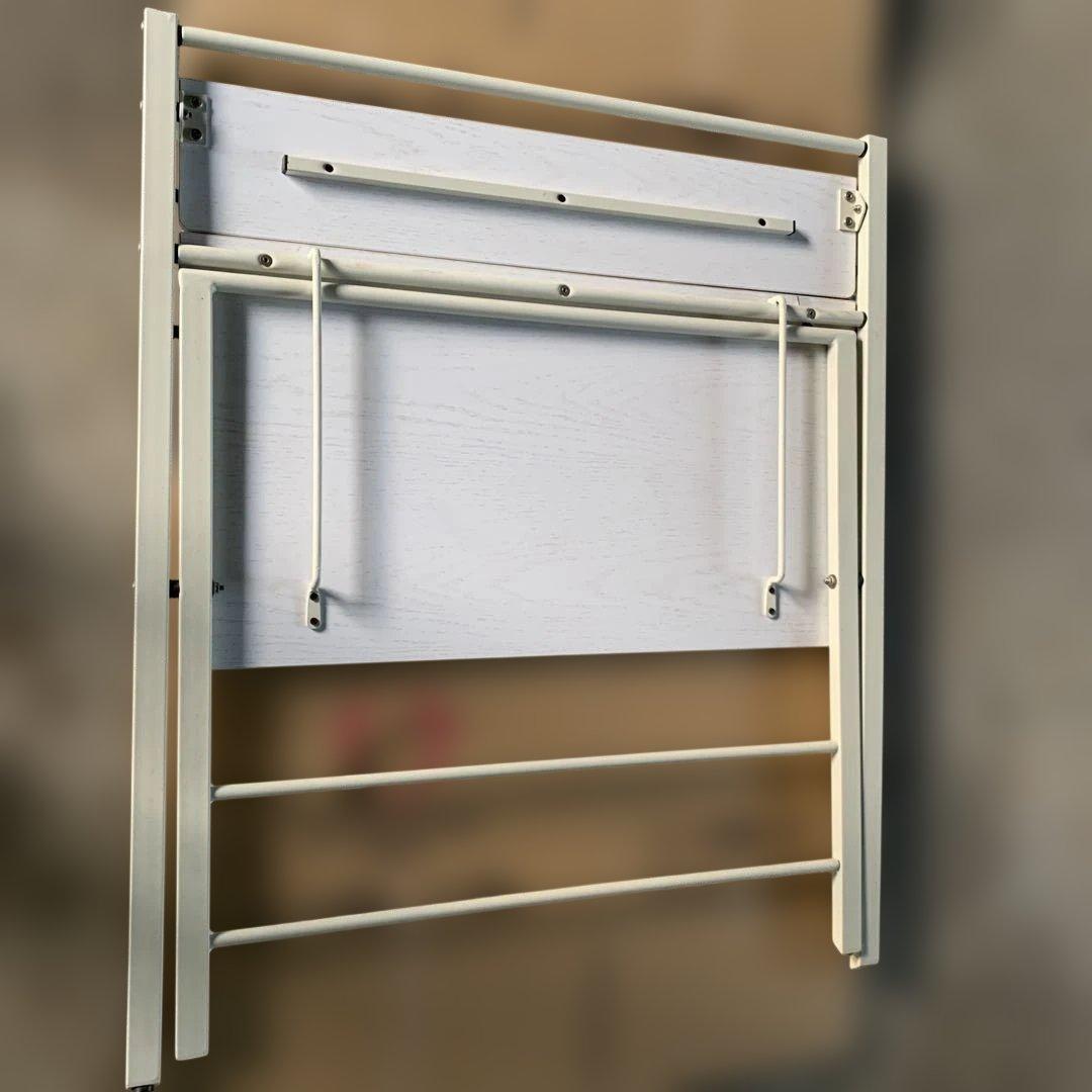 たのメル便　ホワイト折りたたみパソコンデスク 上段棚付き