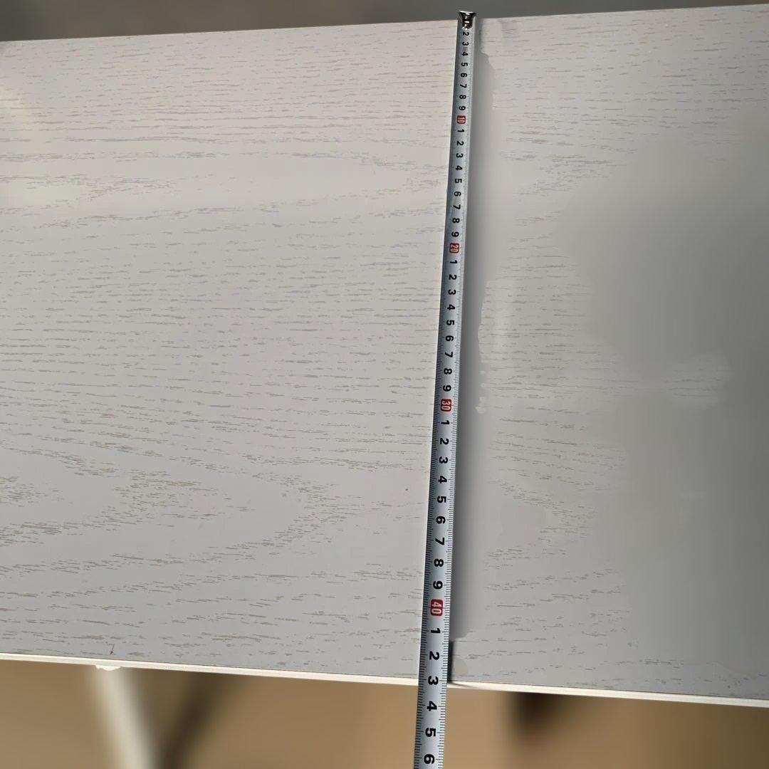 たのメル便　ホワイト折りたたみパソコンデスク 上段棚付き