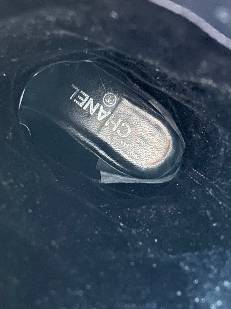 CHANEL ブラックレザー ロングブーツ 36