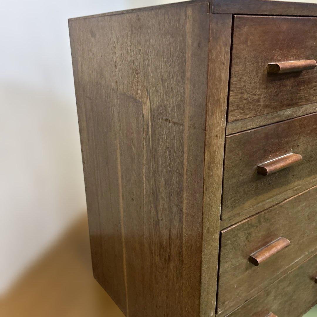 ヴィンテージ　レトロ　ブラウン　木製　チェスト 5引き出し