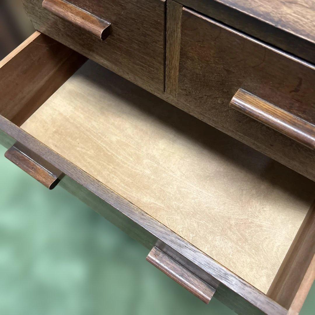 ヴィンテージ　レトロ　ブラウン　木製　チェスト 5引き出し