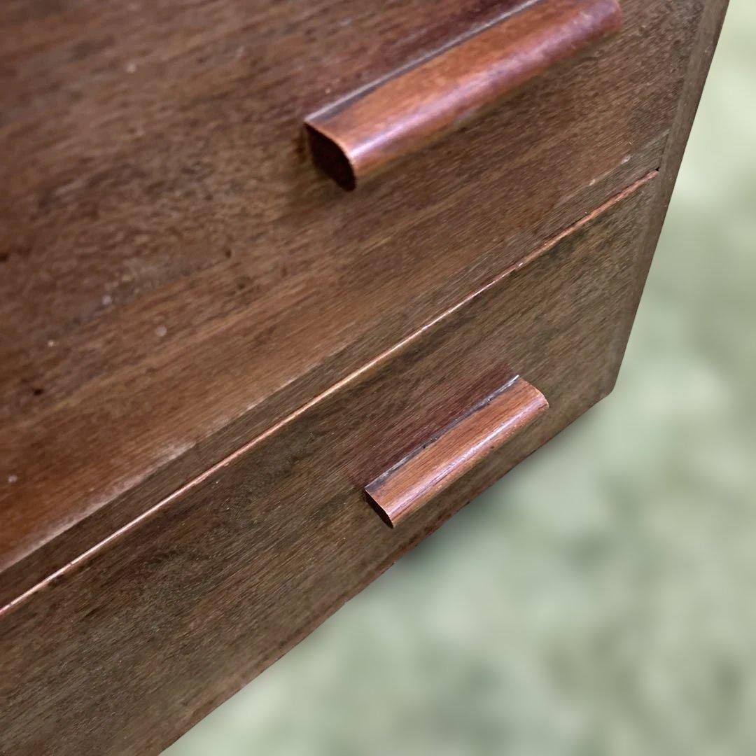 ヴィンテージ　レトロ　ブラウン　木製　チェスト 5引き出し