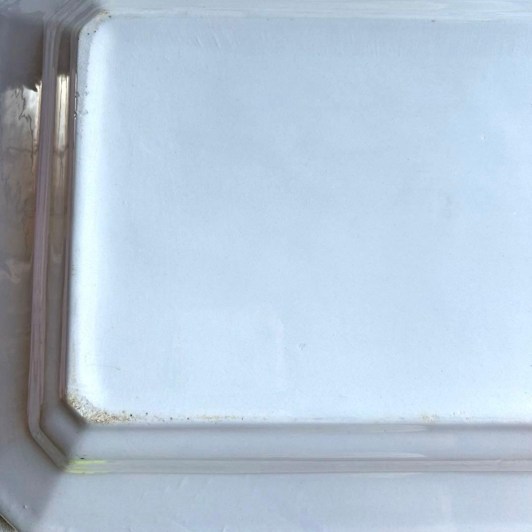 フランスアンティーク　スクエア　レクタングル　隅切り皿　大皿　八角形　長方形皿