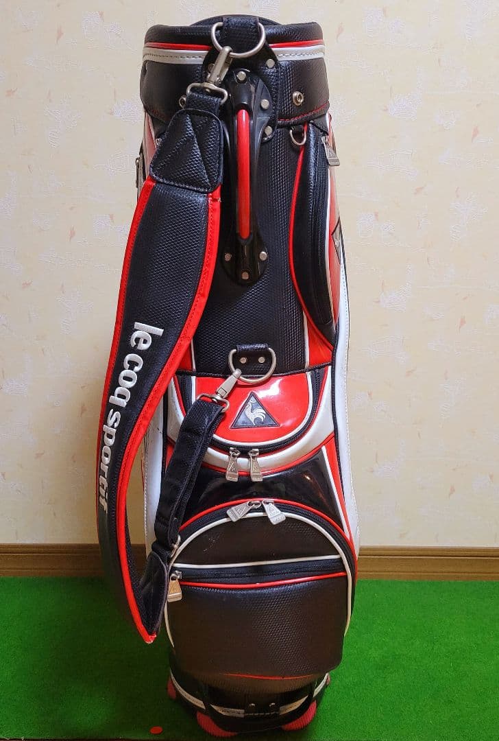 le coq sportif 　ゴルフキャディバッグ 　赤黒