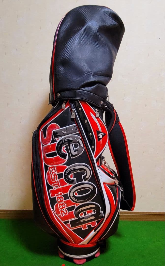 le coq sportif 　ゴルフキャディバッグ 　赤黒