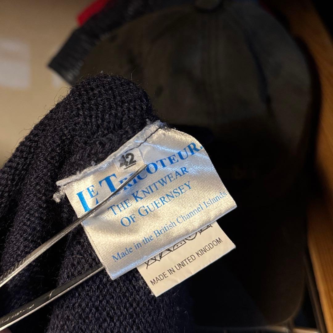 上質 Le Tricoteur ガーンジーセーター カーディガンスタイル