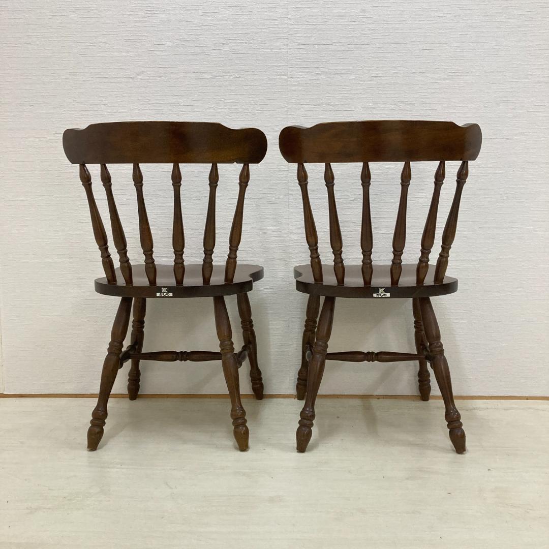 【柏木工】ダイニングチェア　 ウィンザーチェア 木製　椅子　２脚セット