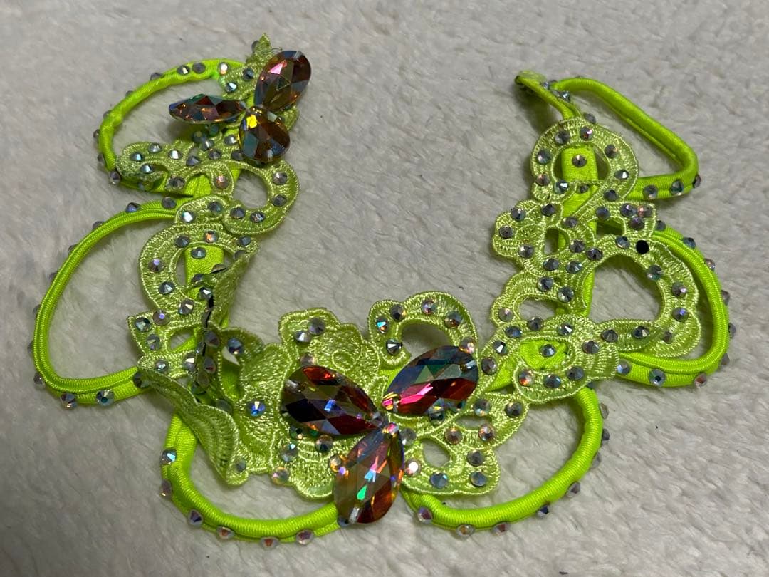 社交ダンス スタンダードドレス 蛍光イエロー・オレンジ 競技会