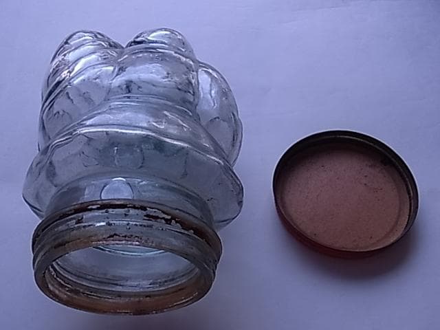 珍品　和ガラス　ガラス瓶　飴瓶　菓子瓶　地球瓶　昭和レトロ　駄菓子屋　気泡　戦前