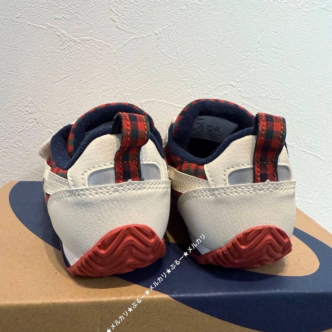 新品★ファミリア アシックス スニーカー 17cm チェック 赤 未使用