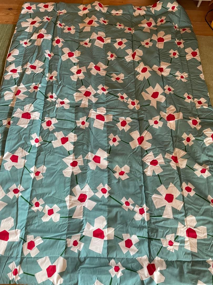 2枚セット【シビラ】アマポラス　キルトケット　シングル　レッド　ブルー