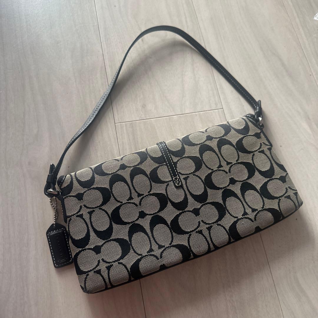 COACH シグネチャー クリップデミ ミニハンドバッグ ブラック コーチ 黒