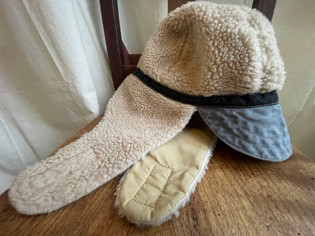 80s〜 ゴアテックス イヤーフラップキャップ 耳当て付き フリース ベージュ