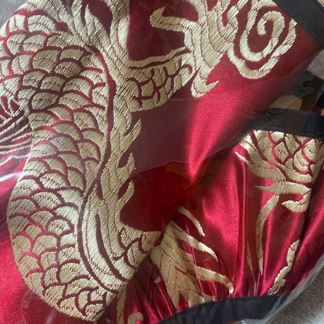 M企画　EMUPROJECT チャイナエプロン　赤ゴールド