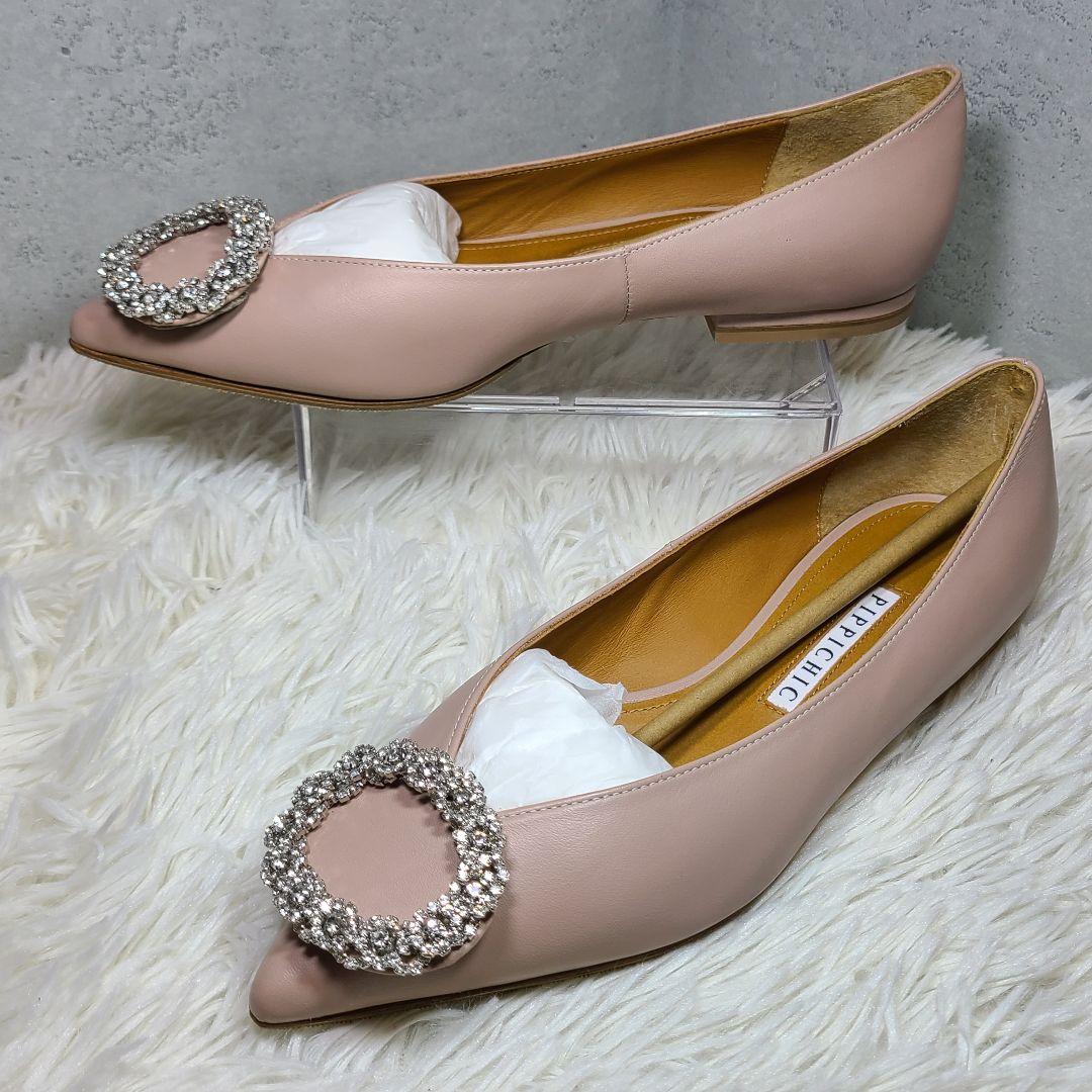 【PIPPICHIC】ピッピシック　ビジューVカットフラットパンプス