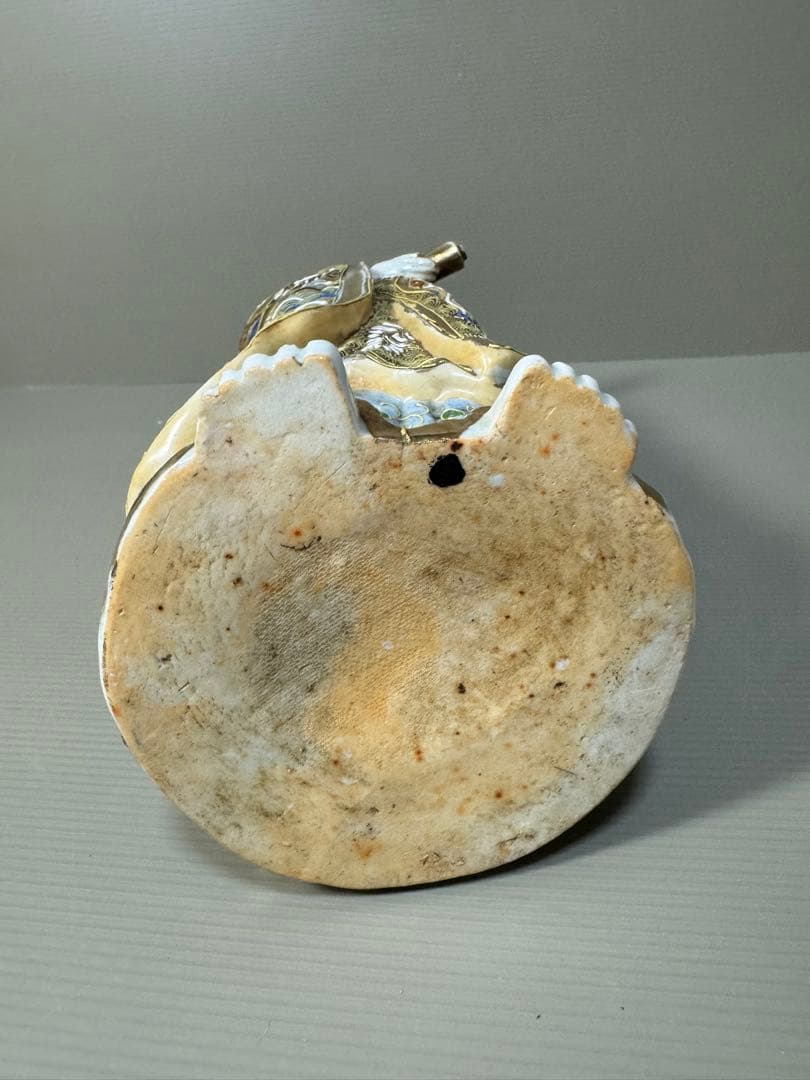 2308 九谷焼 観音菩薩像 仏像 色絵金彩 置物