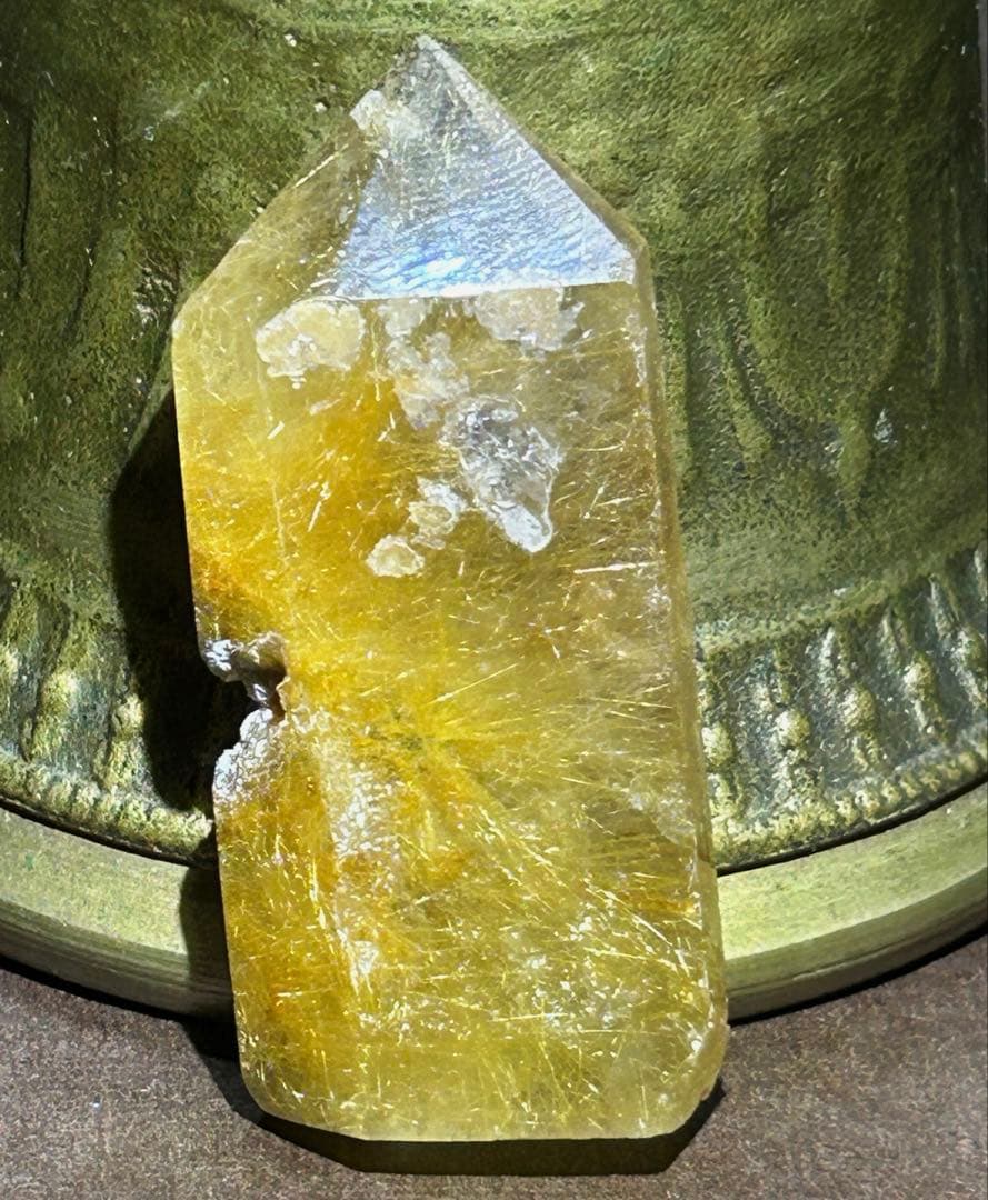 ☆別格高級品！福財大黒秘宝②！ガーデン！太陽　タイチン　ゴールド　ルチル　六角柱