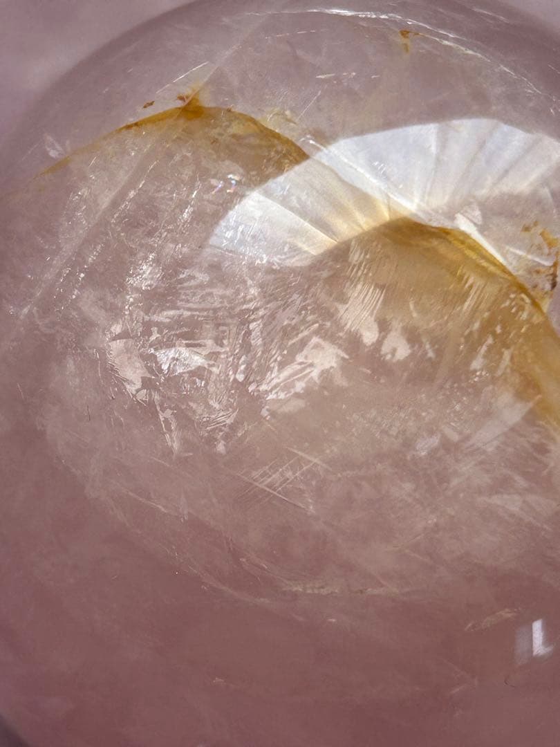 【天然石】マダガスカル産 スター ディープローズクォーツ おまけ台座付き 大玉