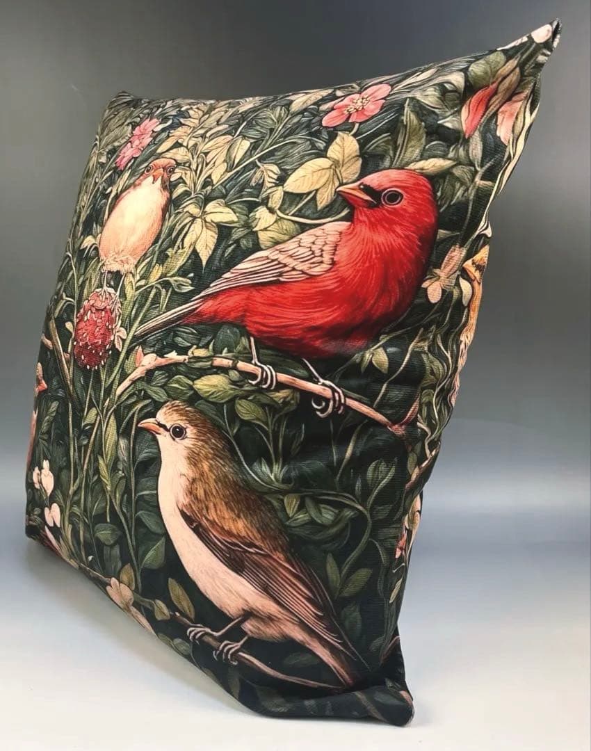 ★ウィリアム・モリス【クッションカバー2枚組】豪華　鳥の歌★