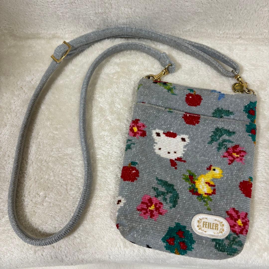 【希少】FEILER × familiar コラボ ショルダーバッグ グレー