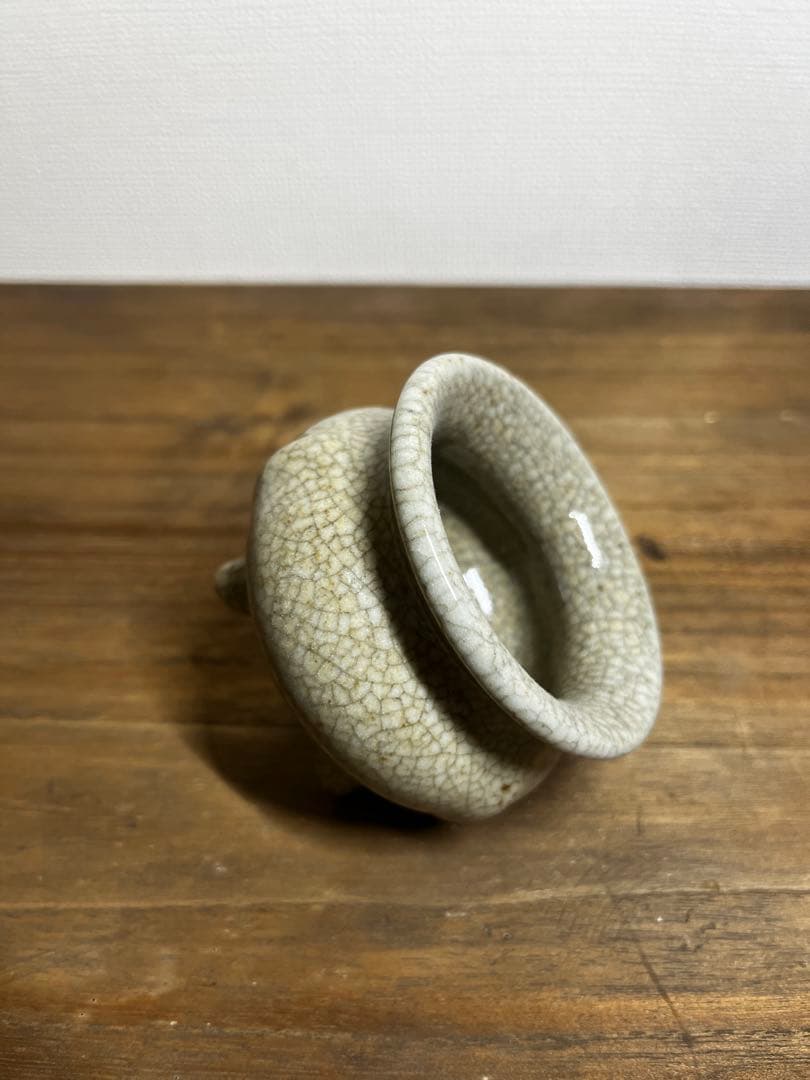 明時代　哥窯　三足香炉　明