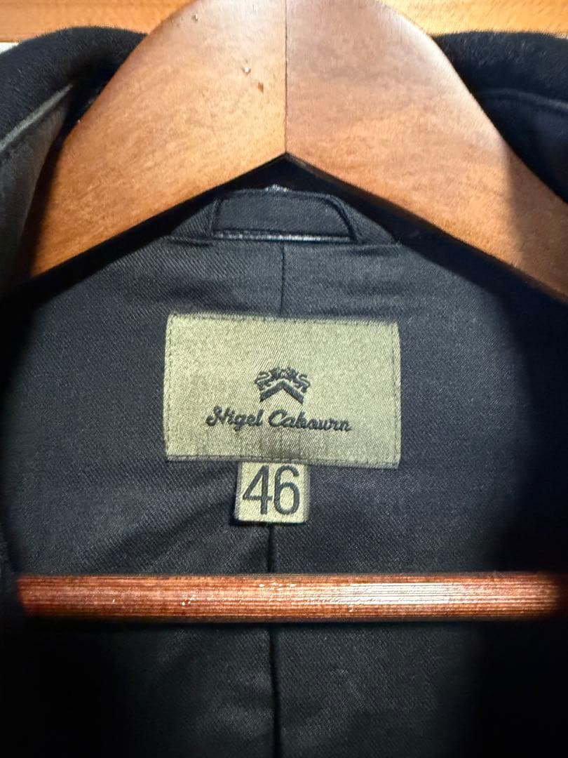 ＝週末限定価格！＝ナイジェルケーボン　メルトンピーコート　サイズ46 ブラック