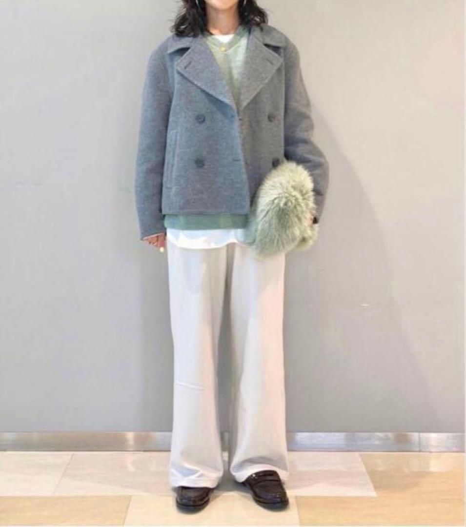 新品　ユニクロ　ダブルフェイスショートコートリラックスフィット　S