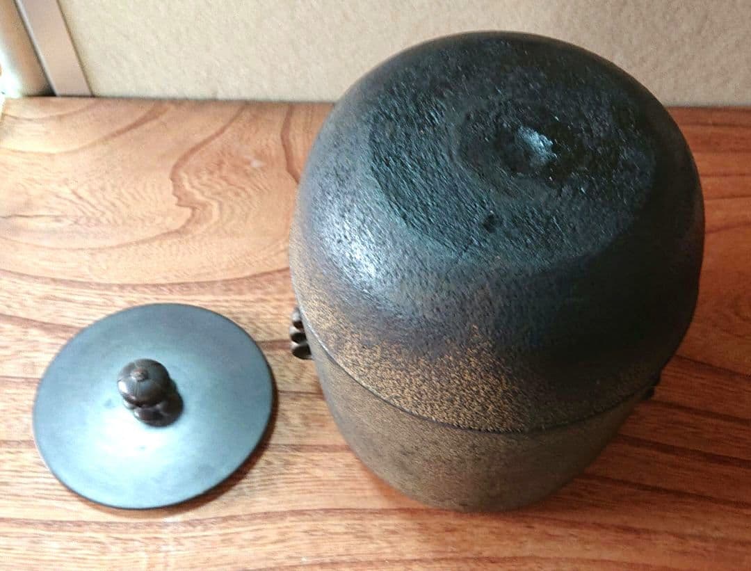 茶道具　姥口筒釜