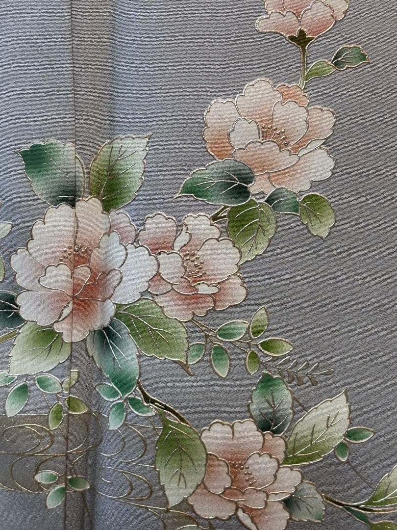 正絹訪問着4点フルセット 訪問着　袋帯　帯締め　帯揚げ