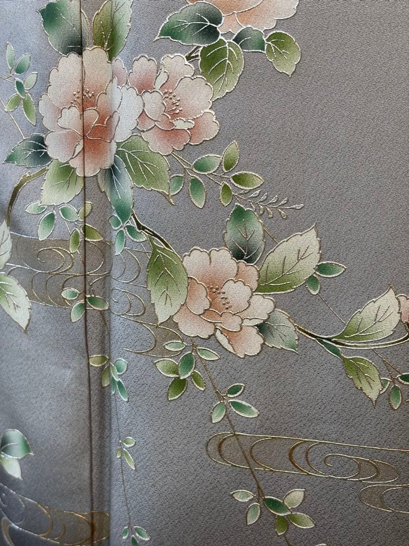 正絹訪問着4点フルセット 訪問着　袋帯　帯締め　帯揚げ