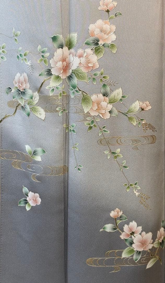 正絹訪問着4点フルセット 訪問着　袋帯　帯締め　帯揚げ