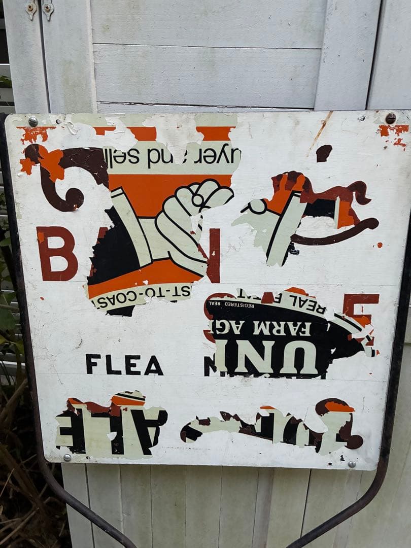 アンティーク　大きな　サイン　プレート　立て　看板　道路　標識　広告　アメリカ