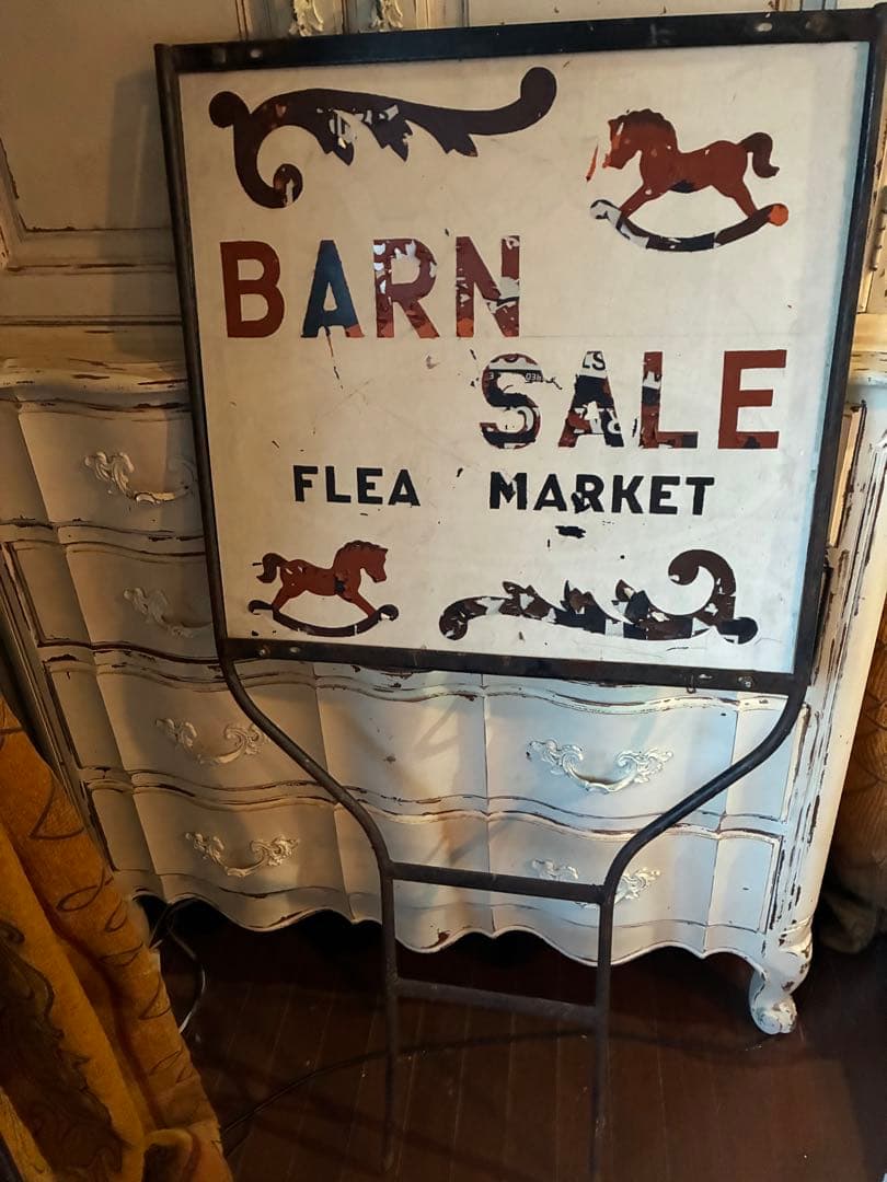 アンティーク　大きな　サイン　プレート　立て　看板　道路　標識　広告　アメリカ