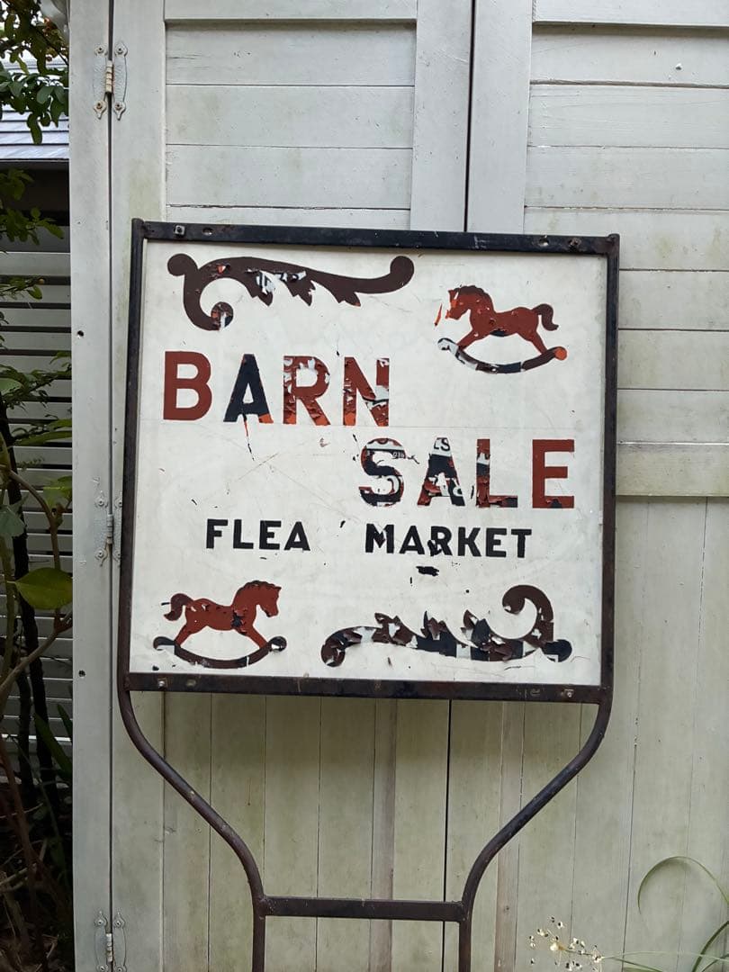 アンティーク　大きな　サイン　プレート　立て　看板　道路　標識　広告　アメリカ