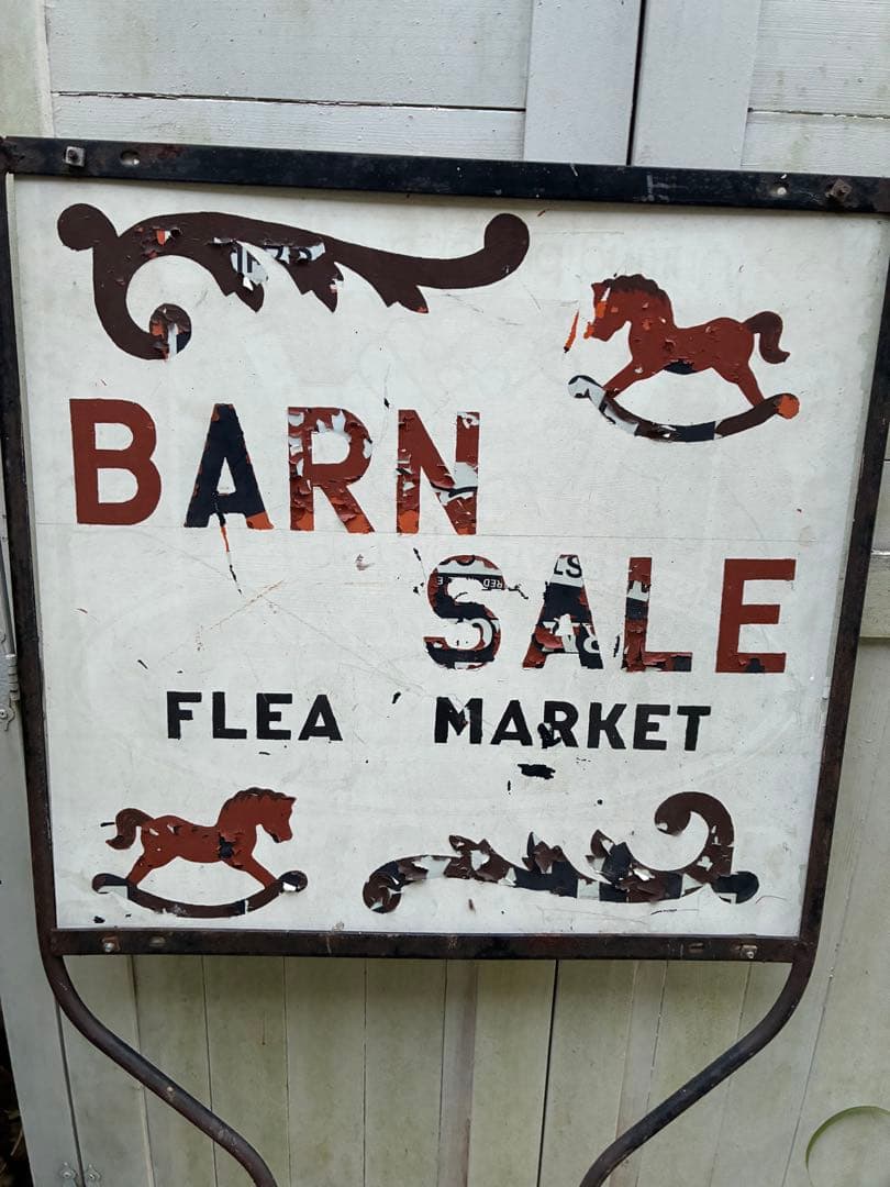 アンティーク　大きな　サイン　プレート　立て　看板　道路　標識　広告　アメリカ