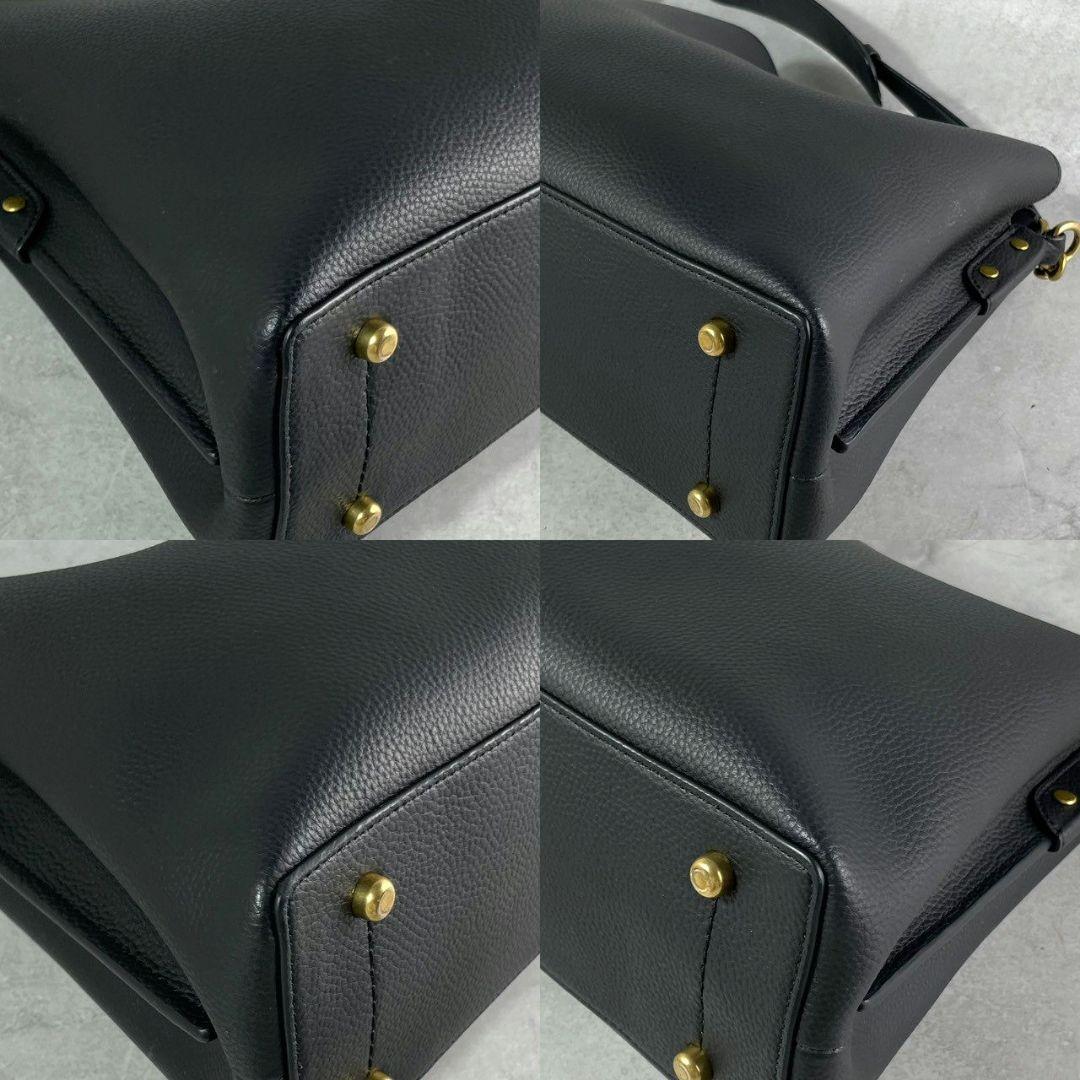 極美品 コーチ ウィロウ 2way ショルダーバッグ ビジネスバッグ レザー 黒