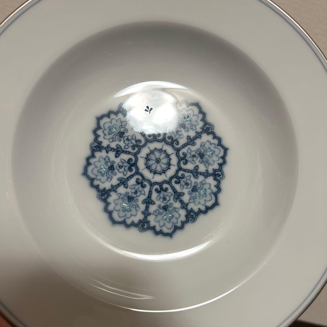 大倉陶園　呉須正倉院　スーププレート　ディナープレート　プラチナ彩