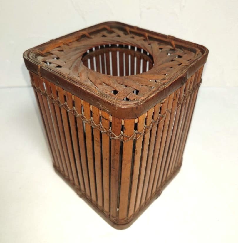 【6点】木製花器 竹細工 一輪挿し 工芸 茶道具フラワースタンド 古道具 カゴ