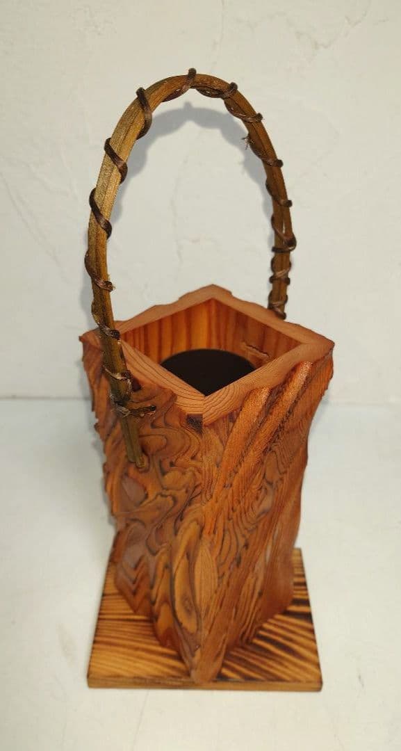 【6点】木製花器 竹細工 一輪挿し 工芸 茶道具フラワースタンド 古道具 カゴ