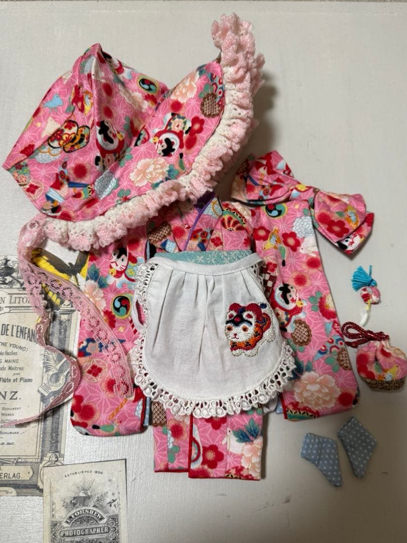 アンティーク❤️ ブライス　着物　可愛い柄セット　ピンク
