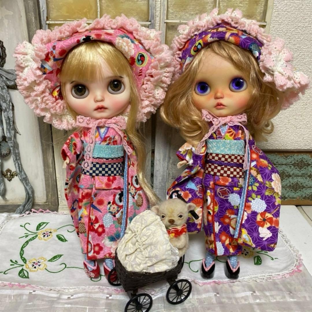 アンティーク❤️ ブライス　着物　可愛い柄セット　ピンク