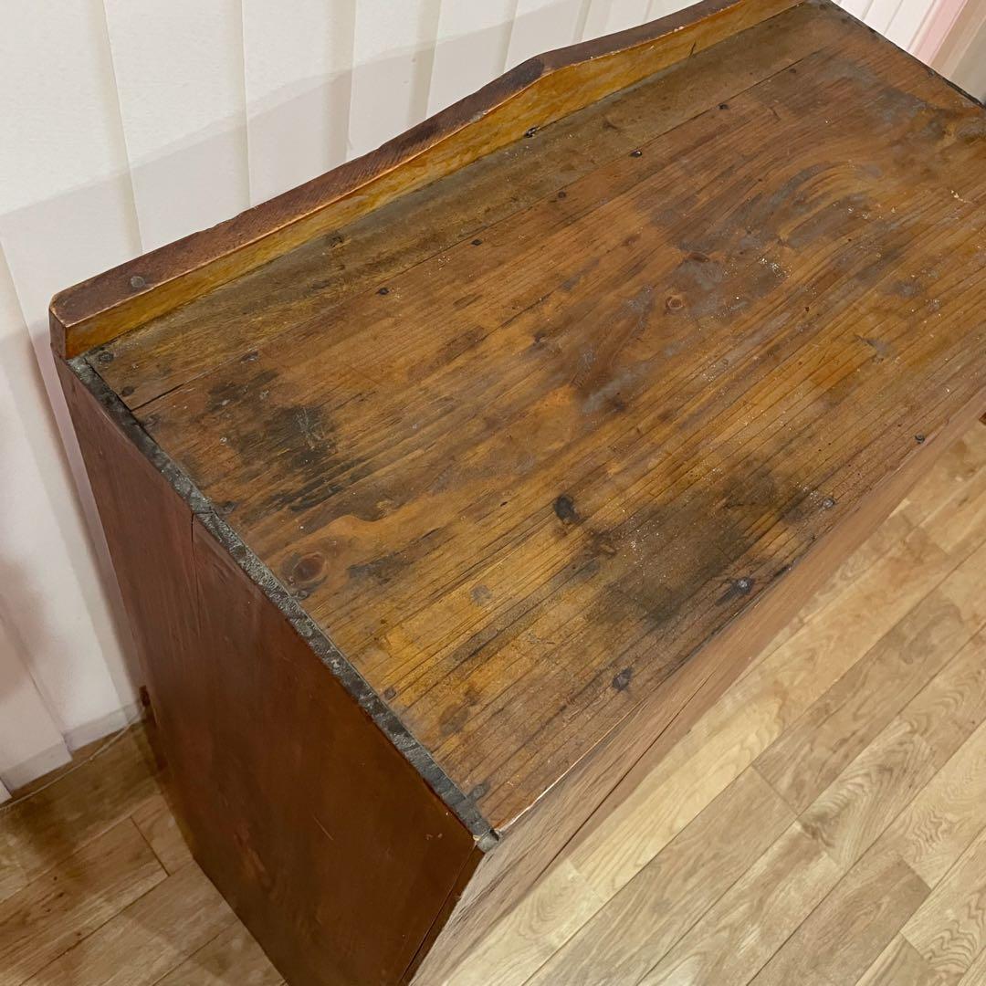 当時物　昭和レトロ　本棚　ガラス棚　ダイヤガラス　木製　アンティーク　無垢