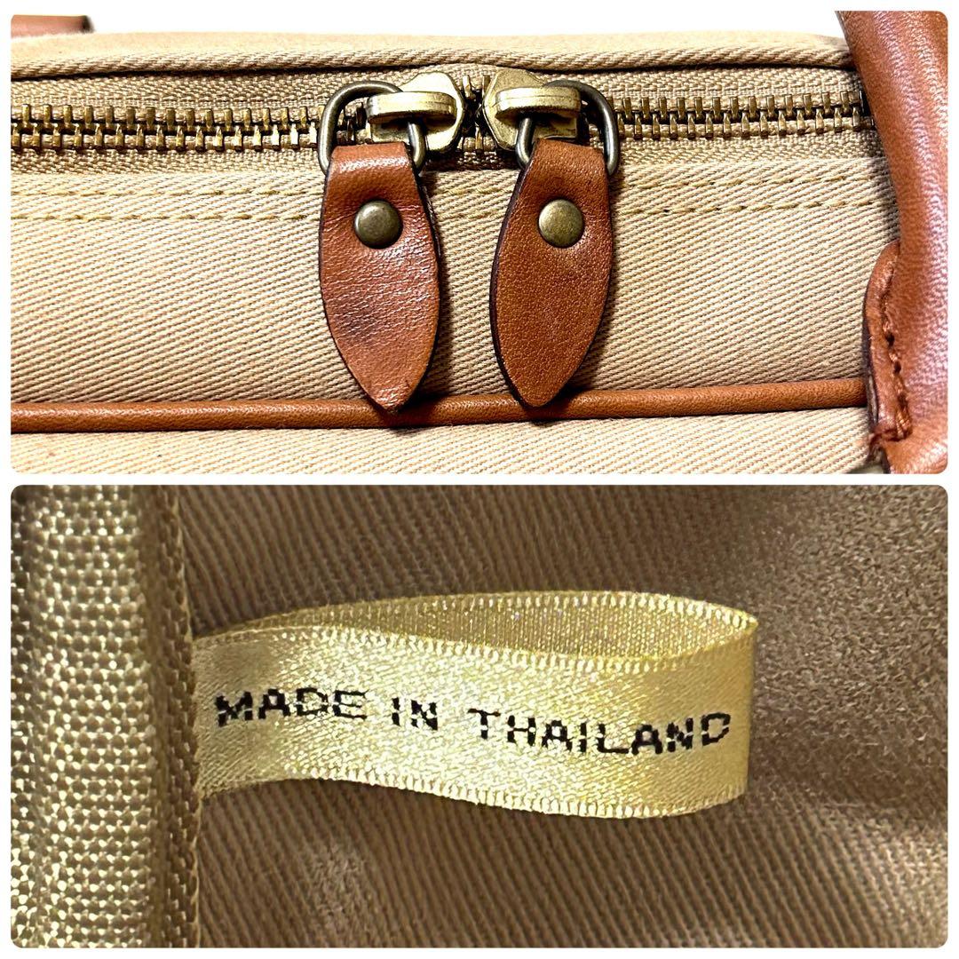 希少✨ポロラルフローレン　ビジネスバッグ サファリシリーズ コットンツイル　牛革